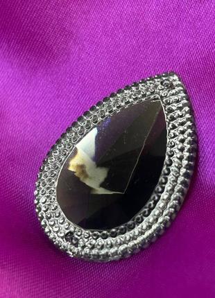 Стрази акрилові пришивні 30х40 мм, чорна прозора крапля