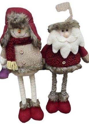 Фігура новорічна "santa snowman" 70см (ноги-телескоп) stenson r95917 [склад зберігання: одеса №3]