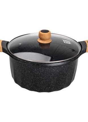 Большая алюминиевая кастрюля объемом 11 литров с крышкой ø32 см с антипригарным покрытием mgc