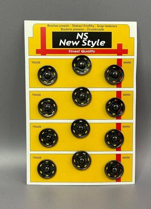 D=21мм пришивные застежки-кнопки для одежды sindtex 12шт металл, серый темный