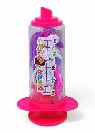 Лікарський набір "шприц", банка (рожевий) пластик рожевий