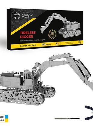 Коллекционная модель-конструктор metal time tireless digger экскаватор механический (mt043)