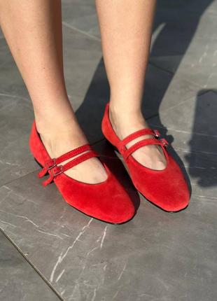Туфлі жіночі замшеві червоні