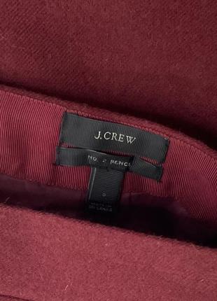 Бордовая юбка карандаш j. crew шерсть натуральная5 фото
