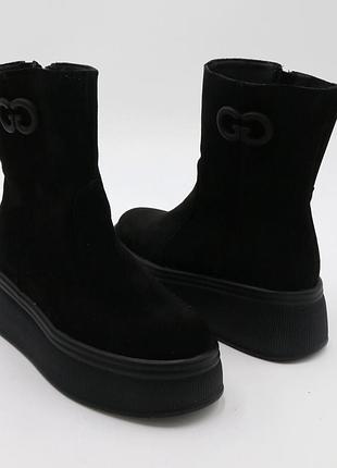 Ботинки женские молодёжные замшевые  зимние. foot step код-(434 з ) 36