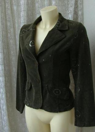 Пиджак италия вельвет вышивка пайетки р. 42 0519а5 фото