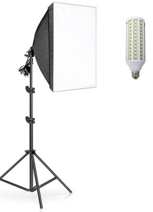 Набор студийного света с led лампой 60 вт. prolight 50х70см + стойка