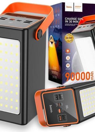 Портативний аккумулятор power bank hoco j107 super 22.5w 90 000 mah швидка зарядка, ліхтарик, black