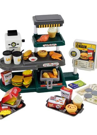 Игрушка супермаркет 668-139/140, на батарейках, 2 разновидности, свет, звук, 71 деталь, стойка, кофемашина, де2 фото
