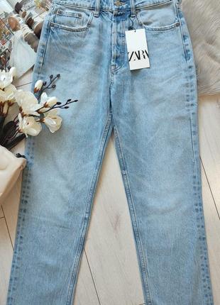 Прямые джинсы с высокой посадкой от zara, 36, 42р, оригинал7 фото