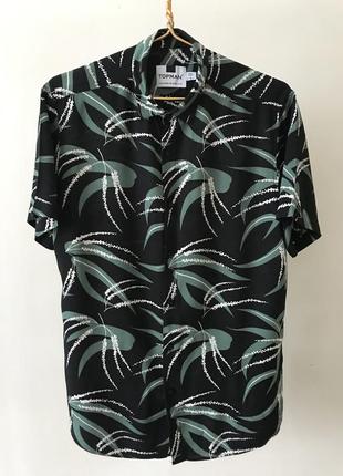 Гавайская рубашка topman черного цвета, размер m