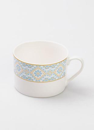 Чашка керамічна з орнаментом 250 мл, біла