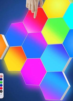 Світлодіодні шестикутні світильники amailtom з дистанційним керуванням, світлодіодні настінні світильники rgb, сенсорні