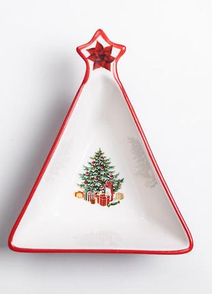Салатница в форме елки 14.5×12 см новогодняя