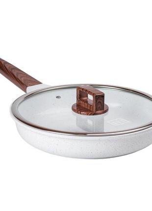 Алюминиевая сковорода 2,7 л с керамическим антипригарным покрытием ø 28 см белая mgc