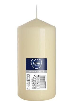 Свічка парафінова циліндрична bispol aura candles молоча (sw60/120-011) _ttar