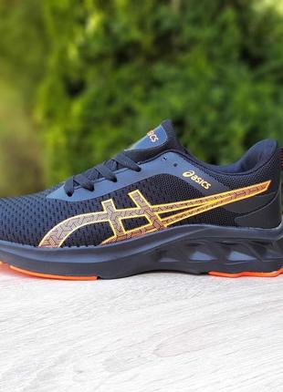 Чоловічі кросівки asics чорні з оранжевим 44