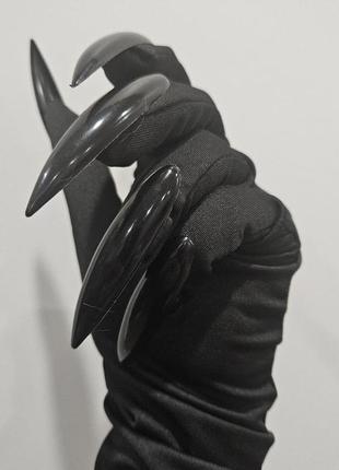 Перчатки демона ведьмы черные длинные с когтями