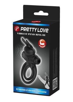 Виброкольцо эрекционное для члена со стимуляцией клитора pretty love vibrant penis ring iii