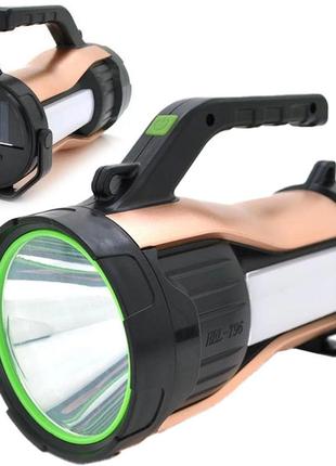 Ліхтар із сонячною панеллю та повербанком 20000 mah, від usb, hel-t96 / акумуляторний ліхтарик кемпінговий