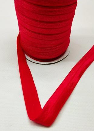 А-026 трикотажная окантовочная бейка с блеском 1,5см - красный