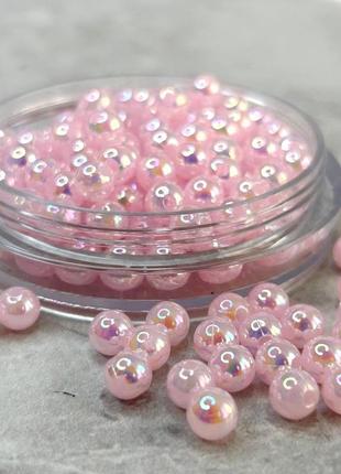 (20 грамм) бусины пластик ø6мм - розовый с ав