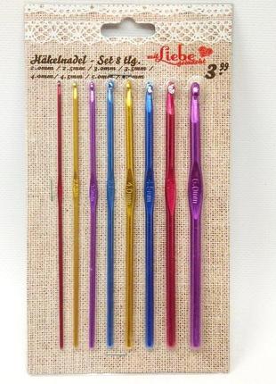 Набор крючков для вязания 8шт (2-6мм)