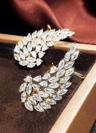 Сережки жіночі з подвійною застібкою (пусет+кафа)