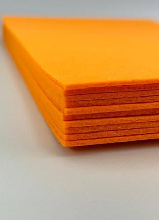 Фетр плотный, 2 мм 20х30 см, цвет - оранжевый с37