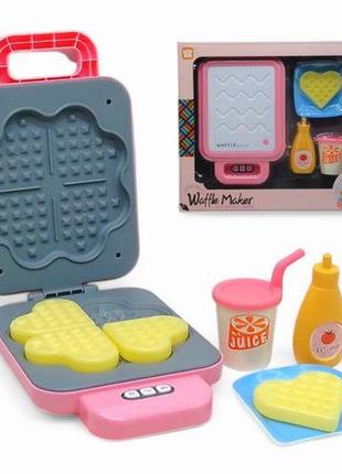 Вафельниця дитяча, інтерактивна, з продуктами (рожева) пластик рожевий