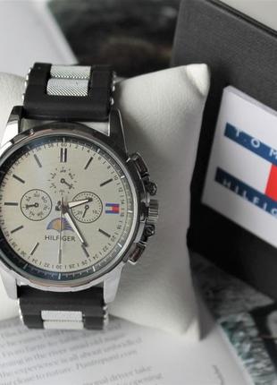 Мужские наручные часы tommy hilfiger black &amp; silver