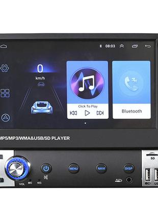 Автомагнитола 1din hevxm 9602 с выдвижным экраном 7" 1/16gb wi-fi optima gps android