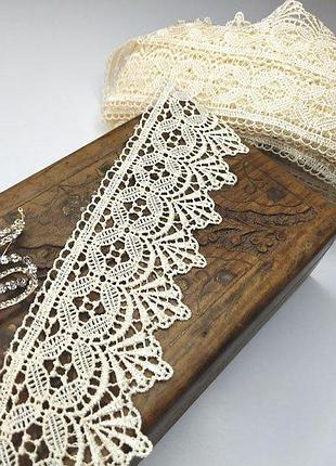(1 метр) кружево макраме sindtex 6см цвет - молочный (28м-y10494-9)