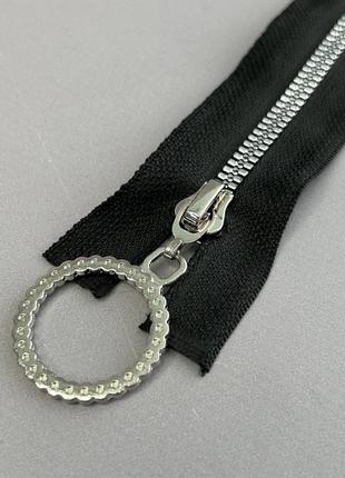80 см-тракторная молния т5 с декоративным пуллером - черная