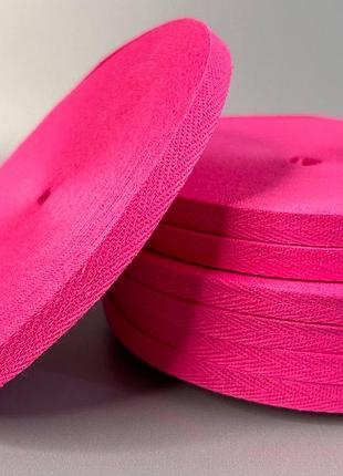 Ярко-розовая киперная лента 1 см (киперная тесьма 10мм)