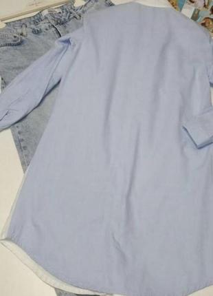 Рубашка голубая удлиненная3 фото