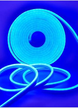 Светодиодная неоновая лента neon 220в jl 2835-120 g ip65 герметичная 5 метров синяя _ttar