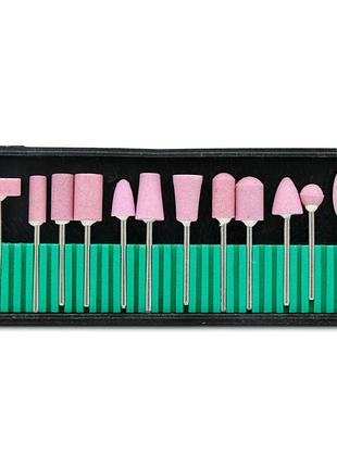 Набір насадок для педикюру рожевий, 12шт