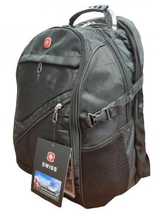 Рюкзак городской swiss bag 8810 с дождевиком 50*33*25 см 32 литра с usb и aux выходами чёрный _ttar