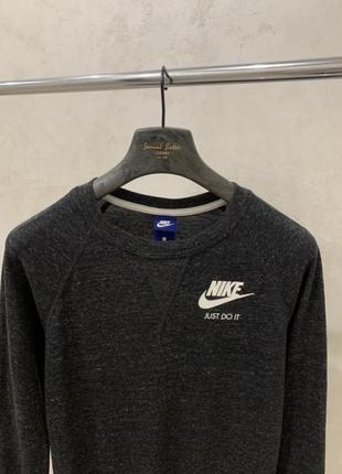 Кофта лонгслів тонкий светр nike сірий 2