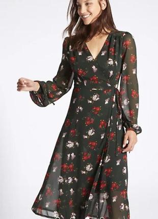Платье миди на запах marks & spencer р. 14/42/xl
