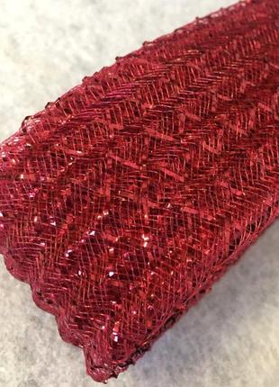4см гофра-регілін (криналін з люрексом) 25ярд бордовий