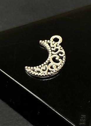 Подвеска металлическая полумесяц 12х17 мм, цвет сталь