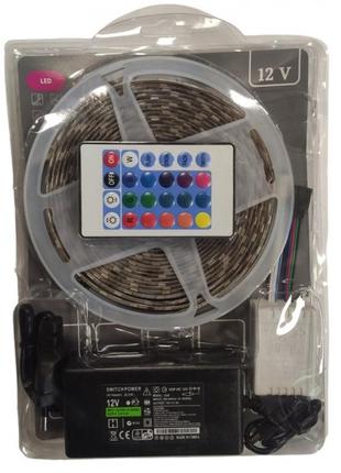 Стрічка світлодіодна rgb 5050 — повний комплект вологозахищена 5 метрів 12v tan_240