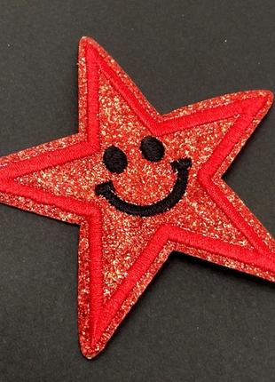 Термонаклейка звезда люрекс- 1 шт, 7х7см цвет #8