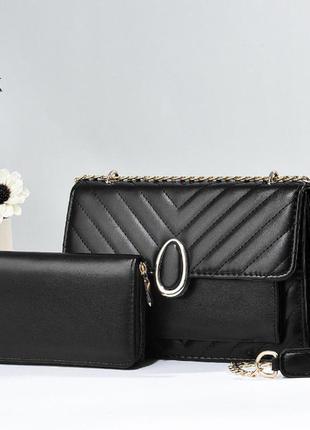 Набір жіночий міні сумочка клатч + жіночий гаманець на блискавці, жіноча сумка з гаманцем _ttar