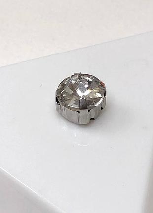 5 шт - стразы в цапах 8 мм (стекло) круглые, кристалл