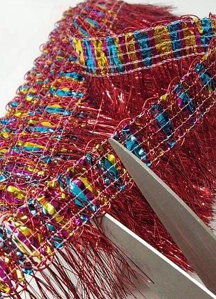 Декоративна тасьма-бахрома 5,5 см, червоний