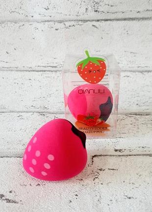 Б'юті-блендер для макіяжу полуничка