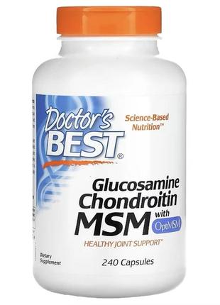 Глюкозамин с хондроитином и мсм doctor's best glucosamine chondroitin msm with optimsm , 240 капсул